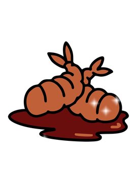 glitter effect animation of a japanese fried shrimp food snack