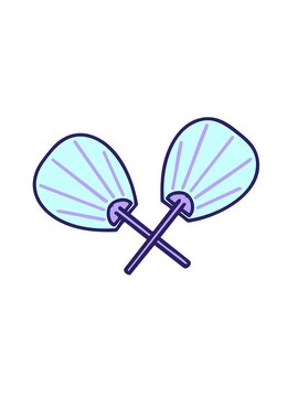 attention grabbing animation of a uchiwa japanese celebration paddle fans