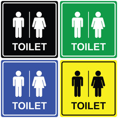 Multi colored Public Restroom Signs