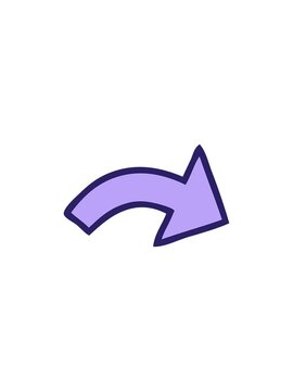 splitting effect animation of  cartoon of a pointing arrow