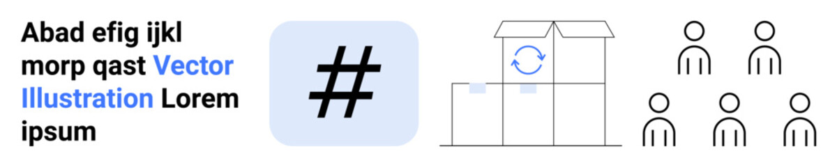 Obraz premium Diverse individuals network beside deliveries in boxes. Highlighting teamwork, sustainability, and logistics. Ideal for networking, e-commerce, shipping, collaboration, community social media or