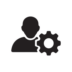 User account settings management silhouette icon
