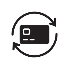 Credit card recurring payment cycle silhouette icon