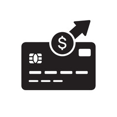 Credit card money increase profit silhouette icon