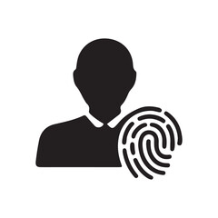 Fingerprint user authentication security silhouette icon
