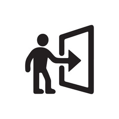 User logout exit action silhouette icon