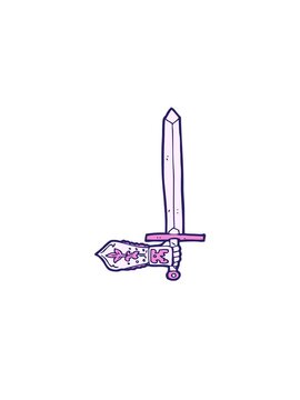rise and float animation of sword and hand cartoon