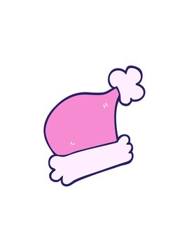 splitting effect animation of cartoon doodle christmas hats