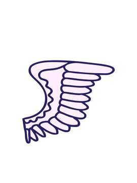bobbing motion animation of traditional style tattoo of a wing