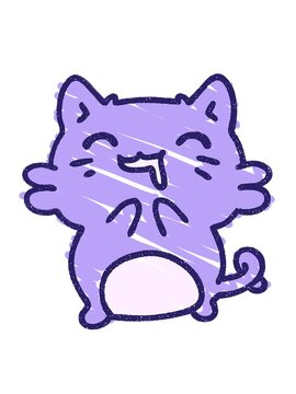 shaking motion animation of Cat Chalk Drawing