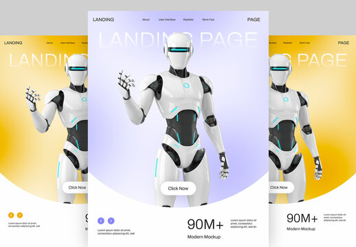 Modern Technology Website Landing Page UI Mockup