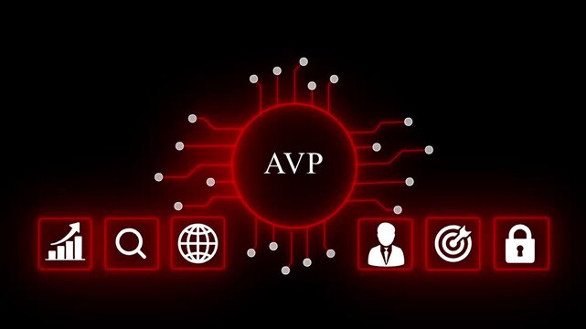 Futuristic A V P Digital Network Concept with Glowing and Circuit for Technology and Innovation Presentations