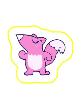 radioactive glowing animation of cartoon doodle squirrel