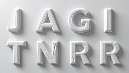 Text in 3 d effect isolated on white surface with long shadows