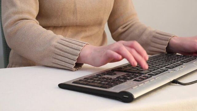 clicks of the backspace key on a wired computer keyboard