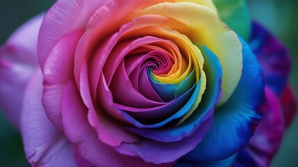 Title: "Colorful Rainbow Rose"