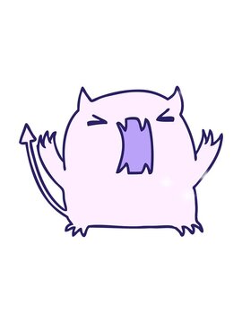 glitter effect animation of cartoon illustration of a cute kawaii devil