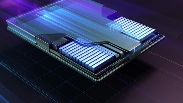 Transparent electric car wireframe with internal battery.
