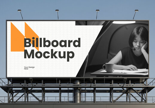 Advertising Street Bulletin Billboard Mockup Template