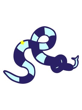 twinkling stars effect animation of cartoon doodle poisonous snake