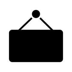 Hanging Sign Board Solid Icon Vector