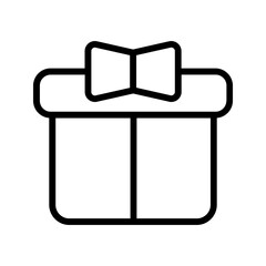 Gift Box Outline Icon Vector
