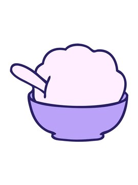 jiggle motion animation of hand drawn quirky cartoon ice cream bowl