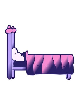 shivering motion animation of cartoon bed