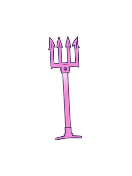 spinning motion animation of cartoon trident
