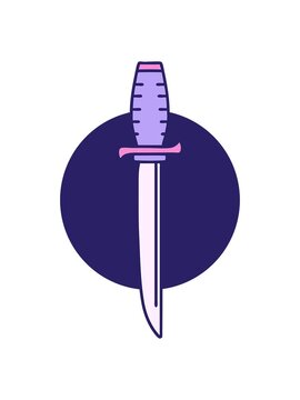 bob and pause animation of iconic tattoo style image of a dagger