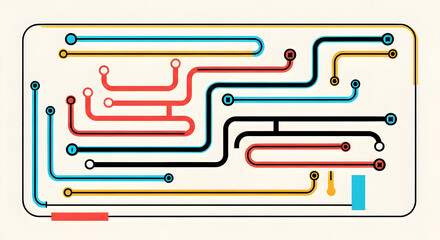 Obraz premium Decision Making Pathways Abstract Vector Illustration