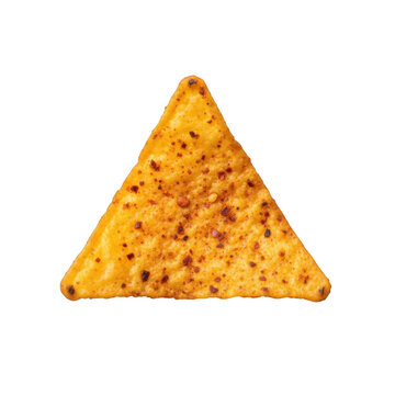 Single dorito chip isolated on transparent background