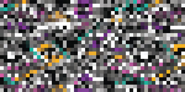Abstract Pixelated Mosaic Pattern with Vibrant Color Accents.
