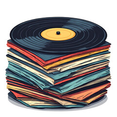 Fototapeta premium stack of vinyl records