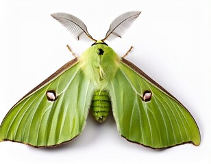 luna moth isolated on white background