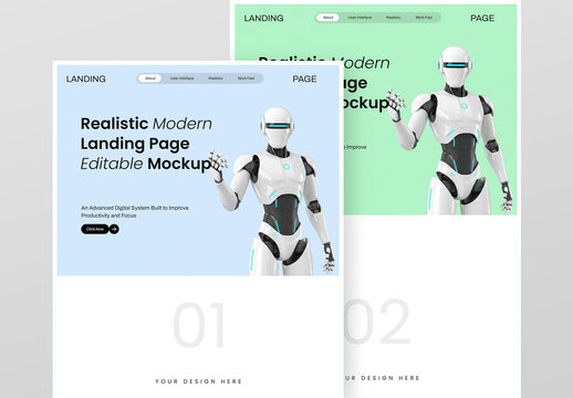 Realistic Modern Landing Page Mockup