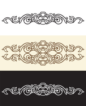 Realistic horizontal engraving design element vector illustration