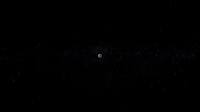 zoom to Jupiter's  moon Europa  animation