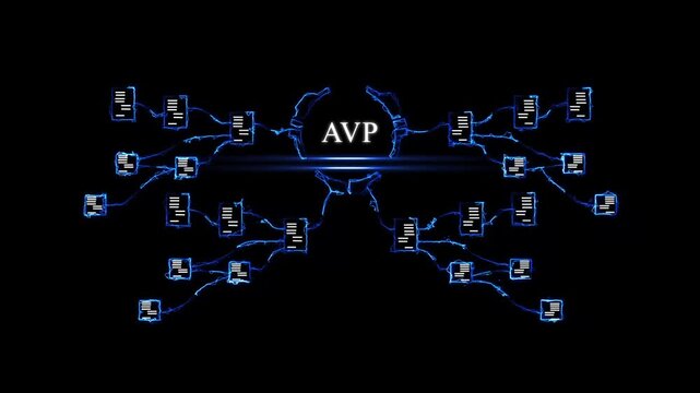 Futuristic A V P Digital Network Concept with Glowing and Circuit for Technology and Innovation Presentations