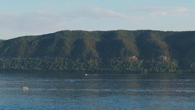 Volga river landscape with Zhiguli Mountains 04