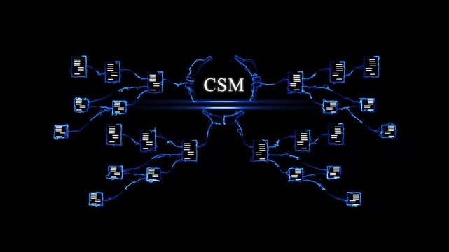 Digital C S M Concept with Glowing and Circuitry for Technology and Business Presentations CSM concept