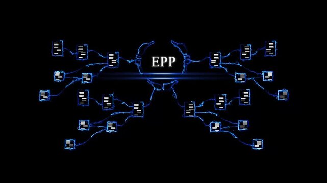 Futuristic E P Technology Concept with Digital and Circuit on Dark Background EPP technology concept