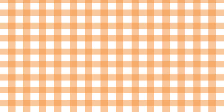 Halloween checkered tablecloth with orange plaid pattern background. Flat vector illustration isolated