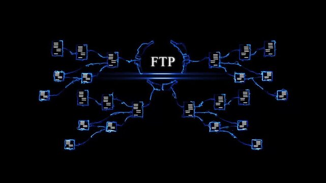 Futuristic Technology Concept with F T P Network and Business FTP network digital business tech concept