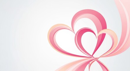 abstract shapes gently touching, forming subtle heart silhouette, muted pink and cream tones, soft gradient background
