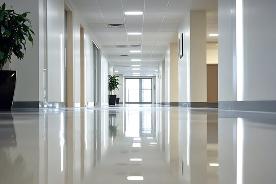 Epoxy resin flooring for commercial use, showcasing multiple resilient layers, tough and long-lasting with a shiny finish and sturdy foundation.