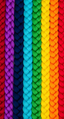 Vibrant rainbow braided stripes texture