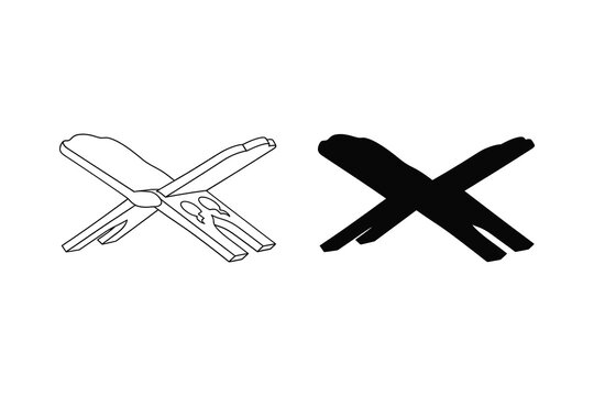 Crossed scissors vector illustration in flat design