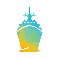 Geometric Ship With Gradient Shapes Vector
