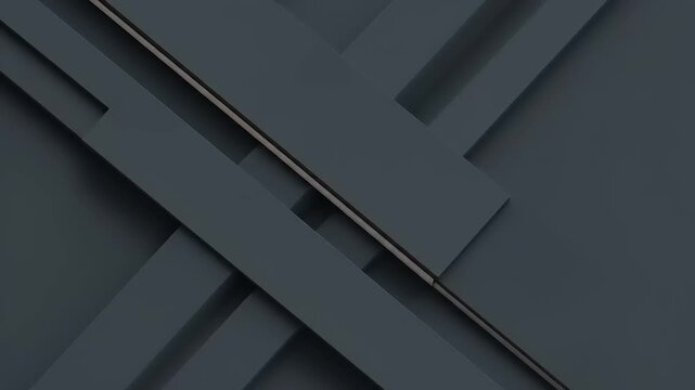Abstract composition featuring overlapping dark gray planes with a thin rose-gold stripe